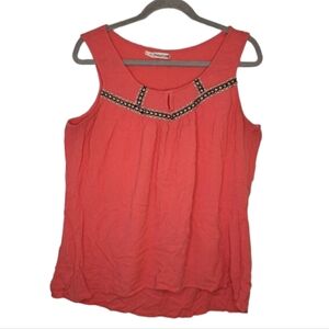 Maurices Coral Pink Gauzy Flowy Tank Top Plus Size 1